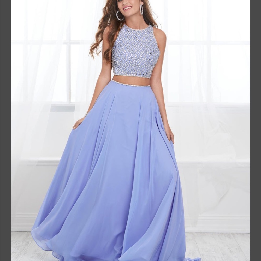 Tiffany Elegant Periwinkle Sleeveless Two Piece Dress